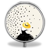 IMLONE Pill Organizer, Customized Dancing Girl Pill Boxes with 3 Components Metal Portable Pill Container for Purse, Travelling and Daily Needs