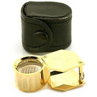 Gold Eye Loupe Folding Pocket Magnifier 10X 21.5mm Tool