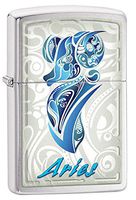 Zippo Personalized Customize Message Engraving on Backside Horoscope Zodiac Sign Lighter (Aries)