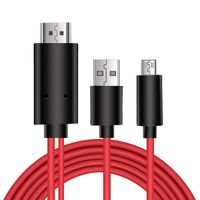 HuGle 6.5 Feet 11 Pin Micro USB to HDMI Adapter Cable 1080P HDTV for Samsung Galaxy S5, S4, S3, Note 3, Note 2, Galaxy Tab 3 8.0, Tab 3 10.1, Tab Pro, Galaxy Note 8, Note Pro 12.2 ...