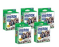 Fujifilm Instax Wide Film for Fuji Instant Film Camera, 5 Pack Twin Pack of Instax Films(total 100 Sheets)