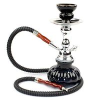 GStar 11" Premium 1 Hose Hookah Complete Set - Mini Pumpkin Hookah Glass Vase (Ninja Black)