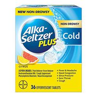 Alka-Seltzer Plus Non-drowsy Cold Citrus effervescent Tablets, Citrus, 36 Count