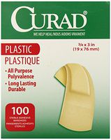 Medline Bandage Adhesive Plastic 3/4 Inch x 3 Inch, 100 Count