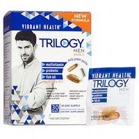 Vibrant Health, Trilogy for Men, Multi-Pack with Multivitamin, Fish Oil and Probiotic, Gluten Free, Non-GMO, 30 Servings