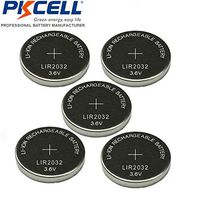 3.6V LIR2032 Rechargeable Li-ion Cell Button Coins Battery 5PC
