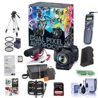 Canon EOS 80D DSLR Video Creator Kit - with EF-S18-135/3.5-5.6 is USM Lens - Rode VIDEOMIC GO Mic, 32GB SD Card - Power Zoom Adapter with Accessory Bundle