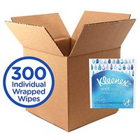 Kleenex Wet Wipes Gentle Clean for Hands and Face, 1 Box of 300 Individually Wrapped Wipes (Packaging May Vary)