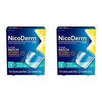 NicoDerm CQ Nicotine Patch 14ct Twinpack, Clear, Step 1 to Quit Smoking, 21mg, 14 Count (Pack of 2)