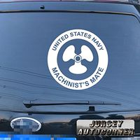 Jursey Auto US Navy Machinists Mate Decal Sticker Car Vinyl pick size color die cut no background (white, 12'' (30.5cm))