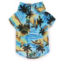Casual Canine Cotton Aloha Camp Dog Shirt, Small, 12-Inch, Blue