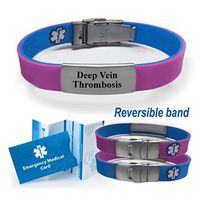 "DEEP Vein Thrombosis" Sport/Slim Reversible Medical Alert ID Bracelet for Men and Women