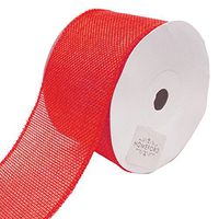 Homeford Loose Weave Faux Jute Ribbon, 2-1/2-Inch, 10-Yards (Red)