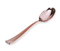 Plastic Spoons 125 Pack Disposable Cutlery, Heavy Duty Flatware, Plastic Silverware Set for Catering Events, Parties, Dinners, Weddings, Receptions and Everyday Use (Rose Gold)
