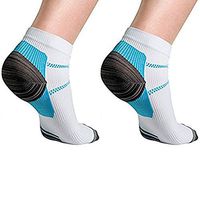 RemedyHealth Ankle Socks For Plantar Fasciitis and Other Foot Conditions (Turquoise Blue, 5 Pairs)