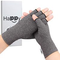 Compression Arthritis Gloves, Fingerless Hand Gloves for Rheumatoid & Osteoarthritis - Joint Pain and Carpel Tunnel Relief-Men & Women (Large)