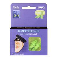 Flents Protechs Travel Ear Plugs/Earplugs | 1 Pair | Case included | NRR 24 | Made in The USA