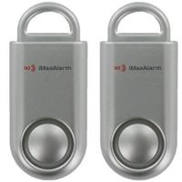 MaxxmAlarm 2 PACK SOS Alert Personal Alarm - 130dB Alarm - Safety & Security Emergency Device - Silver (Portable Personal Security Alarm 2-Pack Silver)