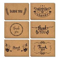 SHIRLOQ 120 Boxed Quality Kraft Thank You Cards Complete with 120 Envelopes and 120 Stickers for Added Security