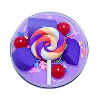 DIY Fluffy Slime Kit for Kids and Adults, Cute Lollipop Slime Super Stress Relief Mix Color Putty Scented Toy Soft and Non-Sticky Gift (60ml) (Purple)