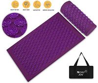 Lotus Acupuncture Massage Pillow and Mat Set, Lotus Massage Cushion Set for Back Pain Relief,Neck Pain, Stress Reliever, Equipped with a Gift Backpack for Easy Carrying (Purple-01)