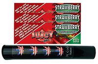 Herb Airtight Tube Pocket Protector with Juicy Jay's Strawberry 1.25 Flavored Hemp Rolling Papers 3 Count DC Crafts Nation- Flag Leaf
