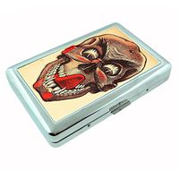 Perfection In Style Metal Silver Cigarette Case Vintage Monsters Design 004