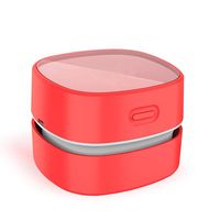 ODISTAR Desktop Vacuum cleaner,Mini table dust sweeper Energy Saving,High endurance up to 400 mins,Cordless&360º Rotatable Design for Cleaning Hairs,Crumbs,Computer Keyboard of kids gift(red charging)