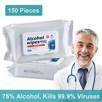 Alcohol Wipes,Large Wet Wipes(8"x6"),75% Soft Alcohol Wipes for All-Purpose Cleaning (150)