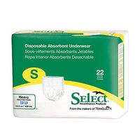 Select Pull-On Disposable Underwear, Small, Pack/22