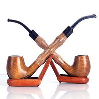 SJMMYD Wooden Tobacco Smoking Pipe, 9 mm Pipe Filters Smoking ToolsWood carving boutique pipe,B