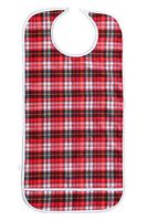 Healthcare Adult Elders Dining Mealtime Bib Cloth Clothing Protector Disability Aid Apron Waterproof Washable Reusable (45 * 75cm, Red)