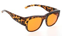 Fits Over computer Eyeglasses with Orange Tinted,Tortoise