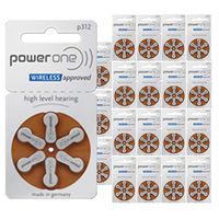 PowerOne Size P312 Hearing Aid Batteries (2 Packs(60 Batteries))