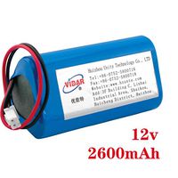Rechargeable Lithium Ion Battery Pack - VIDAR 12V 2600mAh High Capacity Li-ion Battery Pack with JST PH2.54/2P Plug-in(Customizable) for Electronics,Toys,Lighting,Equipment