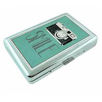 Metal Silver Cigarette Case Vintage Poster D-001 Smile Retro Camera Art
