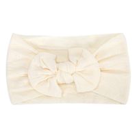 ℱLOVESOOℱ 1Pc Baby Toddler Infant Cute Bowknot Headband Girl&Boy Soild Color Soft Fabric Hairband Headwear Beige