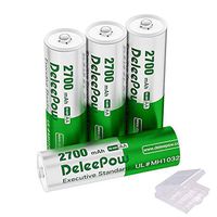 Deleepow AA Rechargeable Batteries, True High Capacity 2700mAh Ni-MH AA Battery,1200 Cycle Long Lasting Double A Battery - 4 Counts (Battery Only)