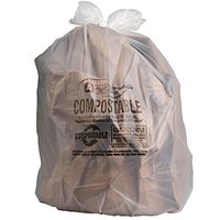 Plasticplace 56 Gallon Compostable Trash Bags │ 0.85 Mil │ Clear Heavy Duty Garbage Can Liners │ 42” x 48” (40 Count)