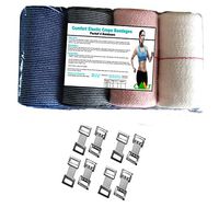 Comfort Premium Elastic Crepe Bandage & Compression Bandage Wrap Rolls with End Overclocking Pack of 4 Pcs (Color :ArmyGreen,Blue,Flesh,Rawwhite) Size : 10 cm x 4 m