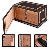Household Supplies Cigar Humidor Cigar Box Painted Humidifier Three-layer Cigar Box Imported Cigar Cabinet Cigar Storage Cabinet Large Capacity Cigar Cabinet Piano Paint Multi-layer Storage Cigar Acce