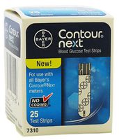 Bayer Contour Next diabetic test strips box of 25 strips