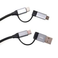 Multi USB car Cable 4 in 1. andriod USB Charger Nylon Braided Rapid Fast.USB/Type c/Micro.for gameing Radio Samsung Galaxy s9 Plus Note 8 .（3ft） Black