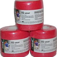 3 PK RED Rolls PreWrap Pre-Wrap Athletic Sport Tape Taping Hair Tie 23 yds Each (Red)