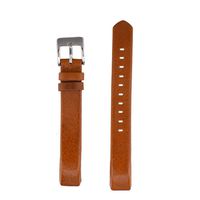 Soft Genuine Leather Wrist Band Smart Activity Tracker Wrist Replacement Strap with Metal Buckle Ventilation Holes Porous for Fitbit Alta(Light Brown)
