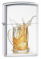 Zippo High Polish Chrome Beer Lighter (Silver, 5 1/2x 3 1/2-Cm)
