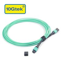 10Gtek MPO-MPO Patch Cord, OM3 Multimode Fiber, 12-core Fiber for QSFP+Transceivers Application, 3-meter(10ft)