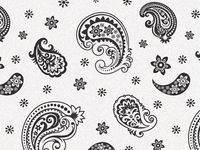 PAISLEY FLOURISH BLACK Recycled120~20"x30" Half Ream Tissue Prints (2 unit, 120 pack per unit.)