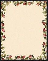 Traditional Holly Foil Stationery Paper - 40 Count