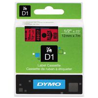 Genuine DYMO 1/2" (12mm) Black on Red D1 Label Tape for Electronic Dymo LabelManager 500TS Label Maker